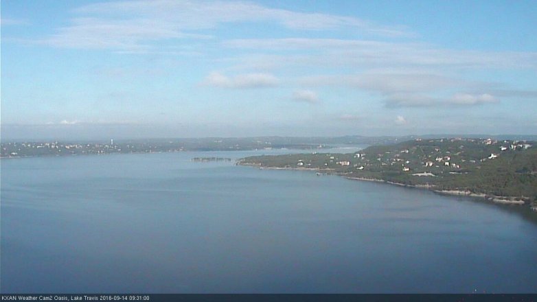 Lake Travis webcam, September 14, 2016 9:00 AM CT