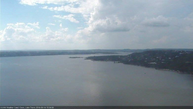 Lake Travis webcam, September 14, 2016 2:55 PM CT