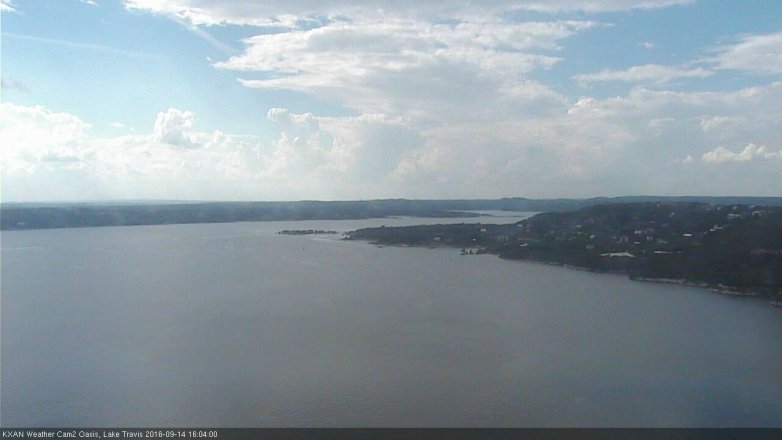 Lake Travis webcam, September 14, 2016 3:25 PM CT
