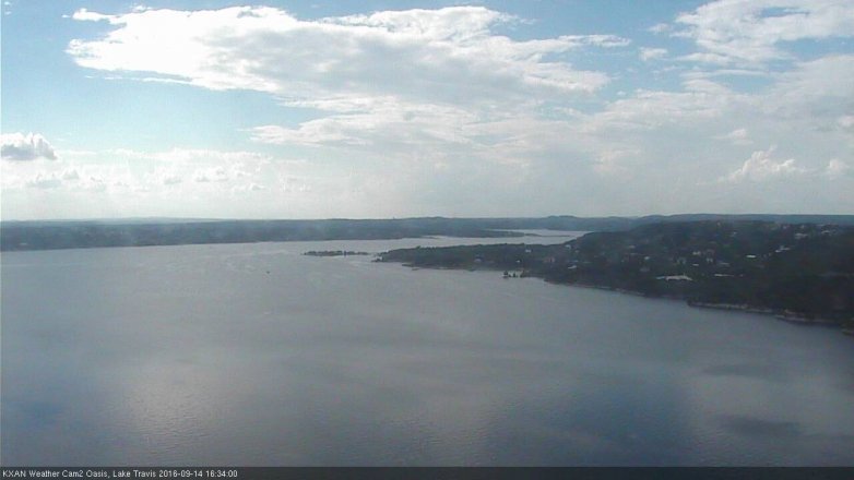 Lake Travis webcam, September 14, 2016 3:45 PM CT