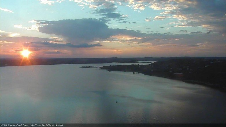 Lake Travis webcam, September 14, 2016 6:45 PM CT