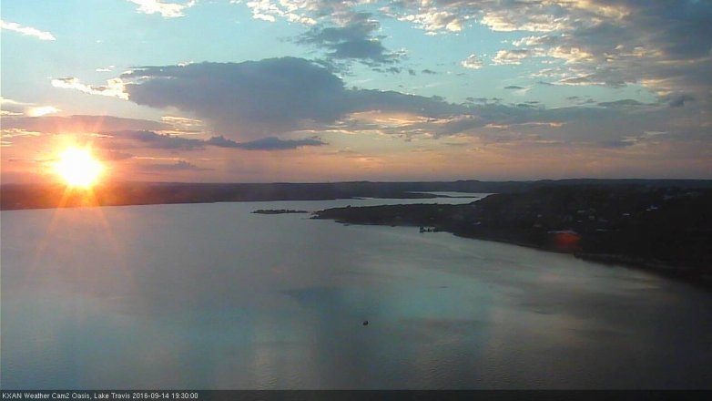 Lake Travis webcam, September 14, 2016 6:50 PM CT