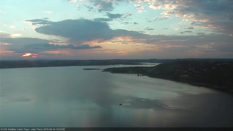 Lake Travis webcam, September 14, 2016 7:00 PM CT