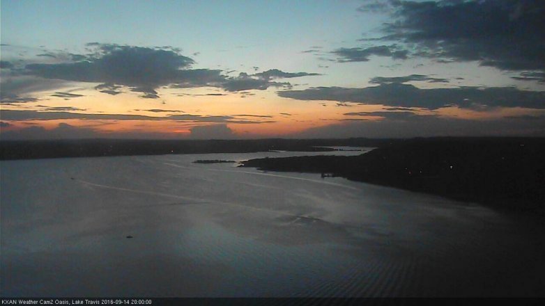 Lake Travis webcam, September 14, 2016 7:05 PM CT