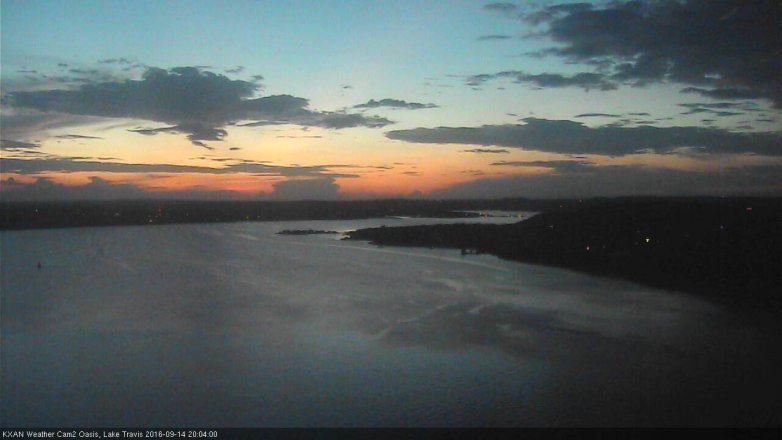 Lake Travis webcam, September 14, 2016 7:15 PM CT