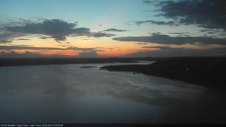 Lake Travis webcam, September 14, 2016 7:20 PM CT