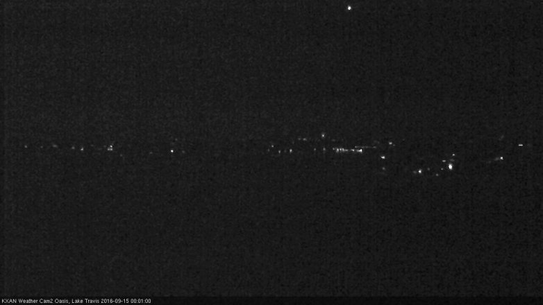 Lake Travis webcam, September 14, 2016 11:15 PM CT