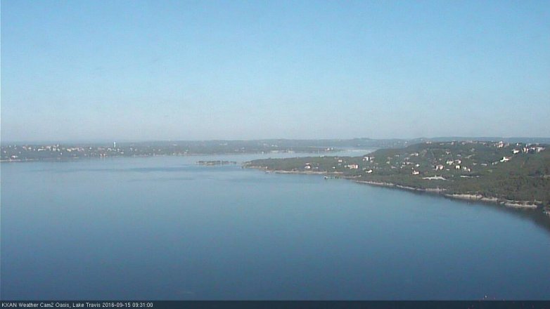 Lake Travis webcam, September 15, 2016 9:00 AM CT