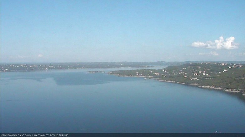 Lake Travis webcam, September 15, 2016 9:25 AM CT