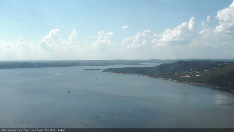 Lake Travis webcam, September 15, 2016 3:10 PM CT
