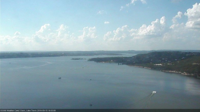 Lake Travis webcam, September 15, 2016 3:20 PM CT