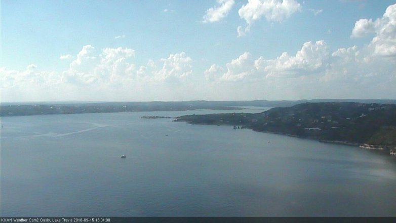Lake Travis webcam, September 15, 2016 3:25 PM CT