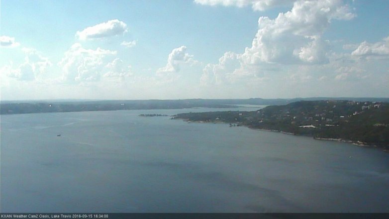 Lake Travis webcam, September 15, 2016 4:00 PM CT