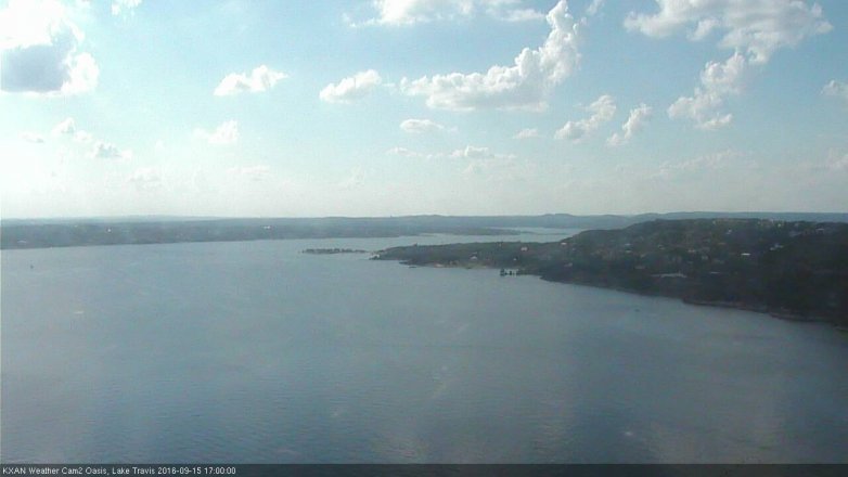 Lake Travis webcam, September 15, 2016 4:15 PM CT