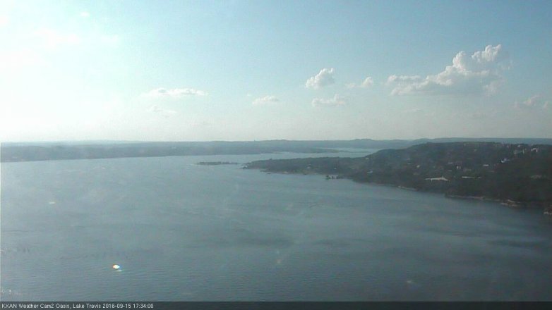 Lake Travis webcam, September 15, 2016 4:40 PM CT