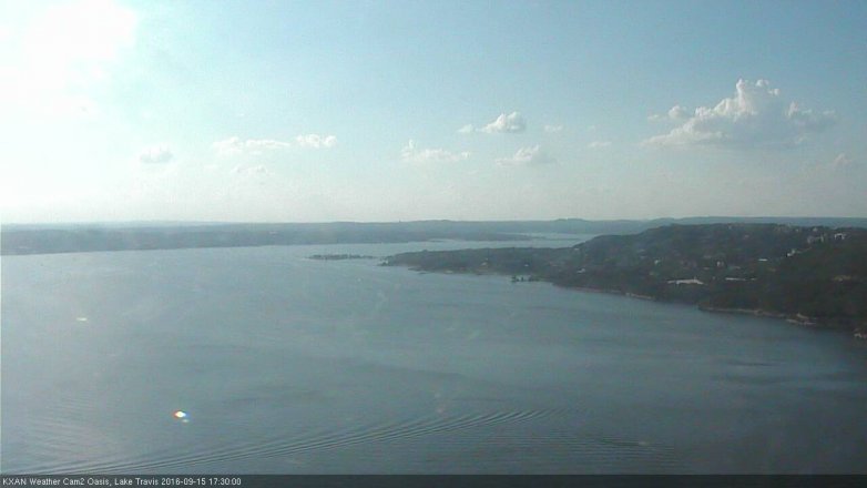 Lake Travis webcam, September 15, 2016 5:00 PM CT
