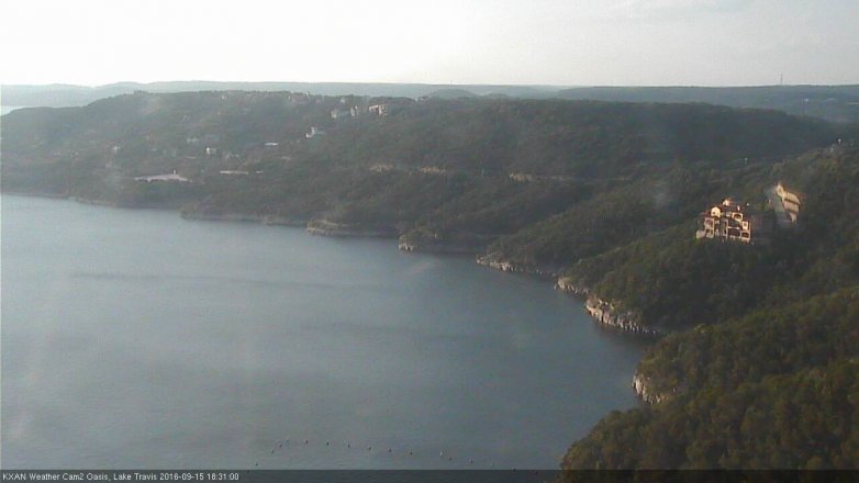 Lake Travis webcam, September 15, 2016 5:45 PM CT