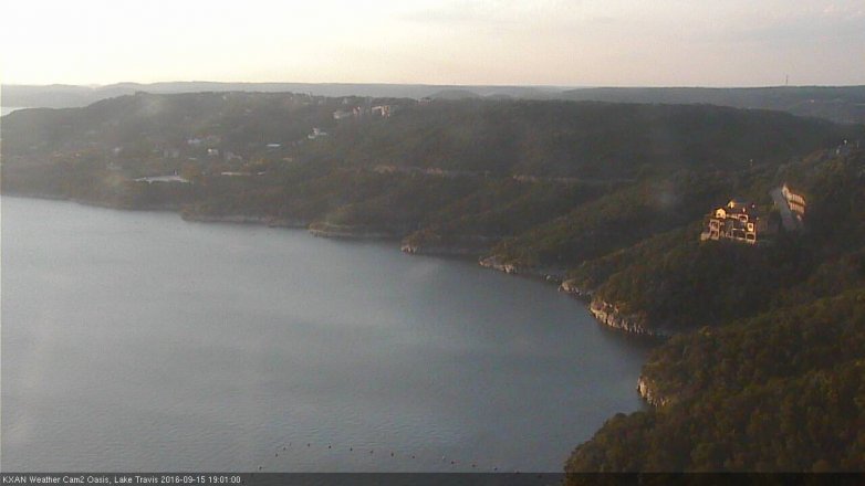 Lake Travis webcam, September 15, 2016 6:15 PM CT