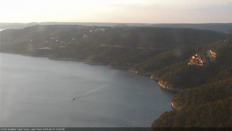 Lake Travis webcam, September 15, 2016 6:25 PM CT