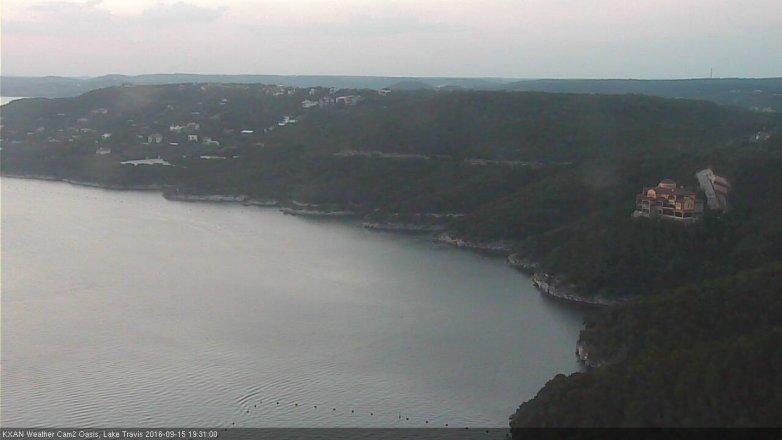 Lake Travis webcam, September 15, 2016 6:45 PM CT