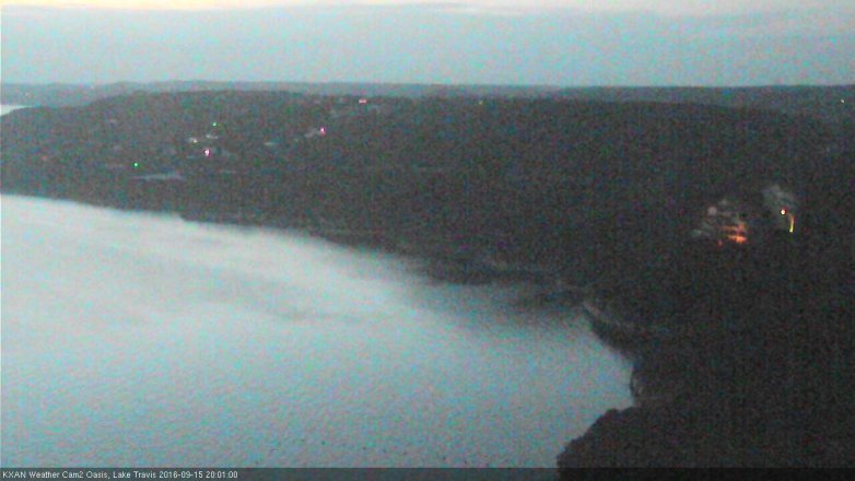 Lake Travis webcam, September 15, 2016 7:10 PM CT