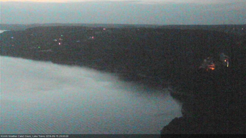 Lake Travis webcam, September 15, 2016 7:30 PM CT