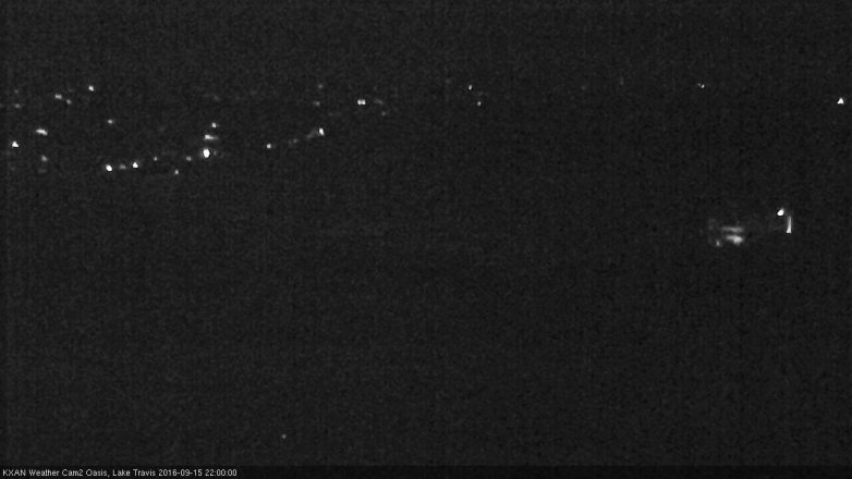 Lake Travis webcam, September 15, 2016 9:20 PM CT