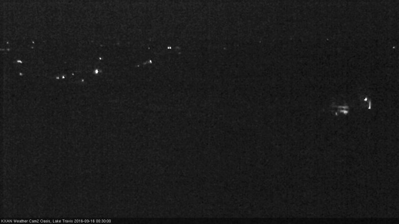 Lake Travis webcam, September 15, 2016 11:40 PM CT