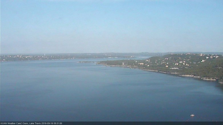 Lake Travis webcam, September 16, 2016 9:00 AM CT