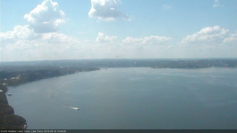 Lake Travis webcam, September 16, 2016 1:15 PM CT
