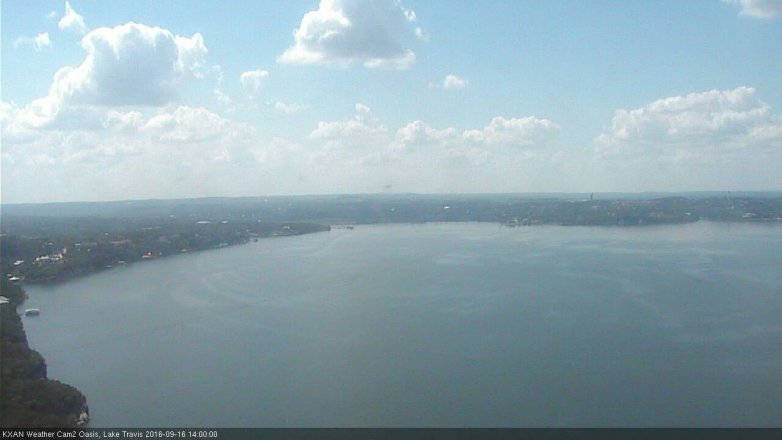 Lake Travis webcam, September 16, 2016 1:25 PM CT