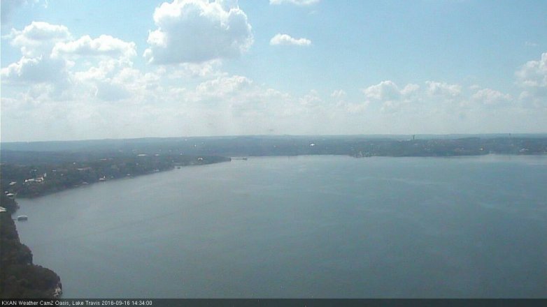 Lake Travis webcam, September 16, 2016 1:45 PM CT