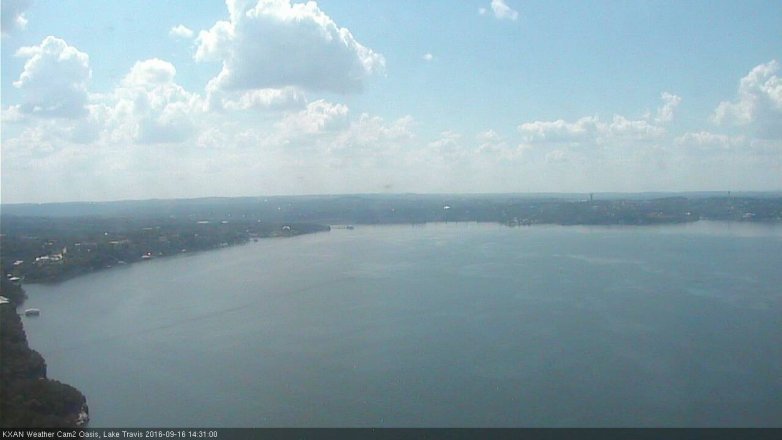 Lake Travis webcam, September 16, 2016 1:50 PM CT
