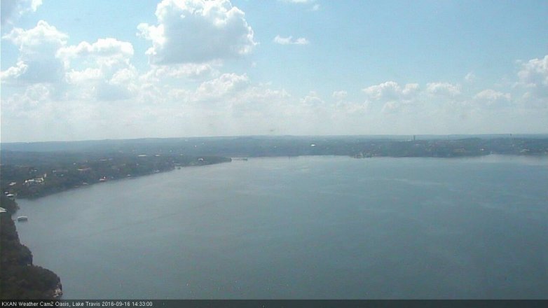Lake Travis webcam, September 16, 2016 2:00 PM CT