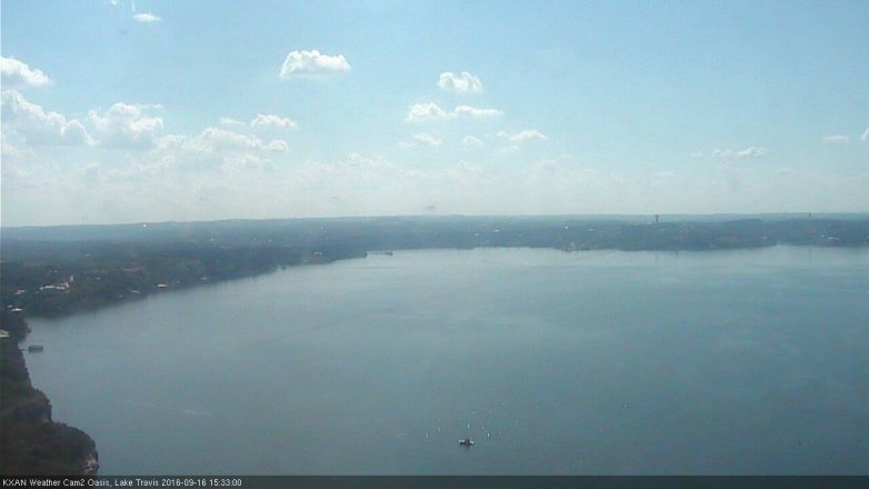 Lake Travis webcam, September 16, 2016 2:55 PM CT