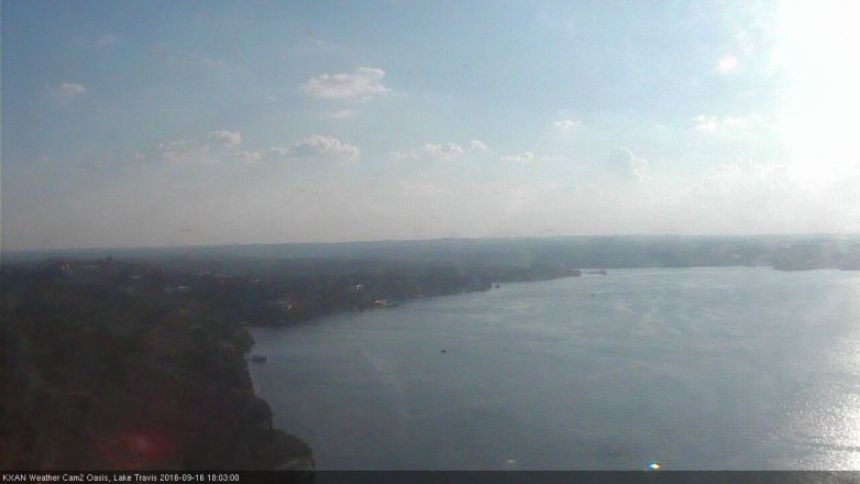 Lake Travis webcam, September 16, 2016 5:25 PM CT