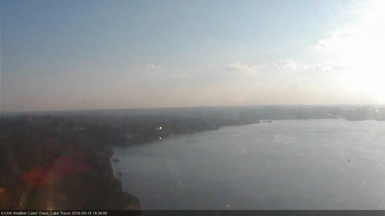 Lake Travis webcam, September 16, 2016 6:05 PM CT