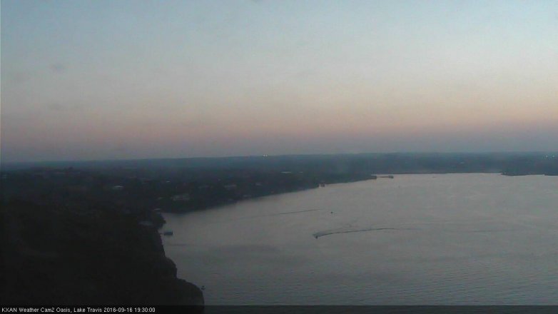 Lake Travis webcam, September 16, 2016 6:50 PM CT