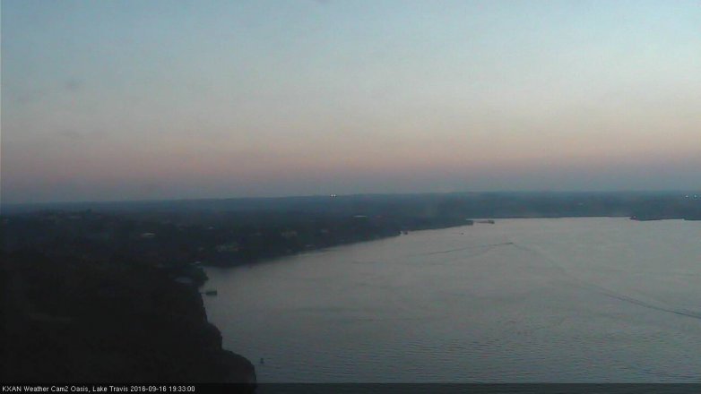 Lake Travis webcam, September 16, 2016 6:55 PM CT