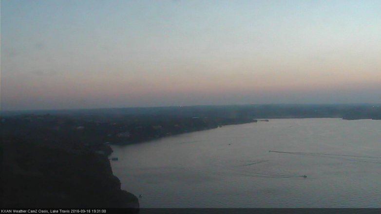 Lake Travis webcam, September 16, 2016 7:00 PM CT