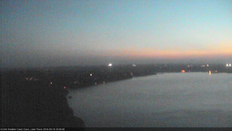 Lake Travis webcam, September 16, 2016 7:15 PM CT