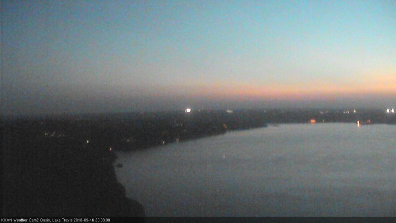 Lake Travis webcam, September 16, 2016 7:25 PM CT