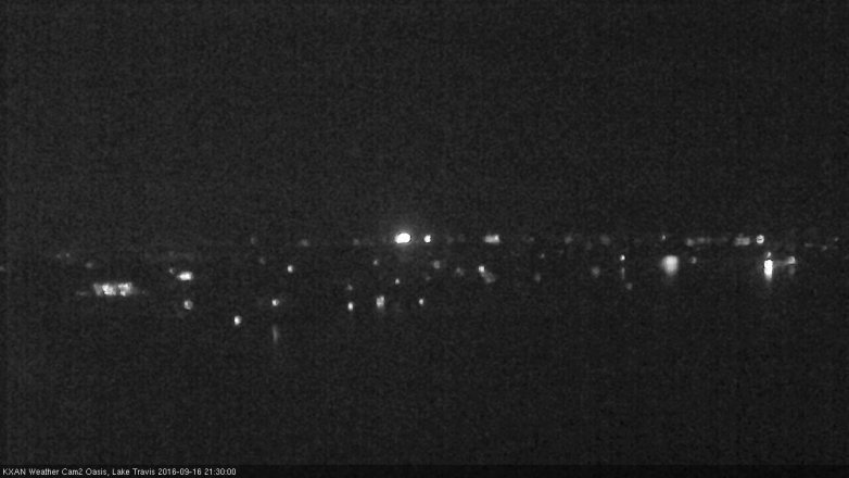 Lake Travis webcam, September 16, 2016 9:00 PM CT