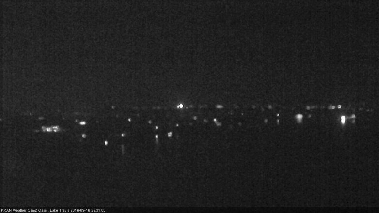 Lake Travis webcam, September 16, 2016 9:45 PM CT