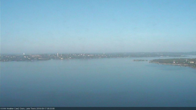 Lake Travis webcam, September 17, 2016 9:00 AM CT