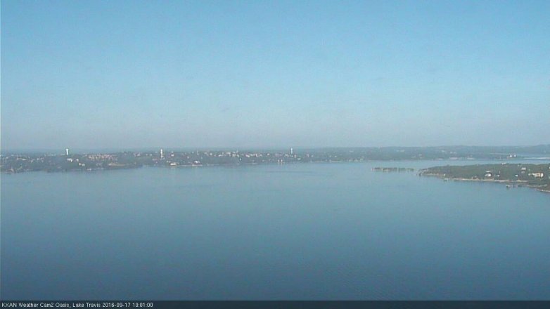 Lake Travis webcam, September 17, 2016 9:30 AM CT