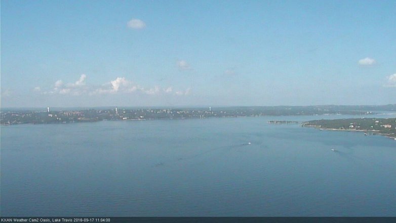 Lake Travis webcam, September 17, 2016 10:10 AM CT