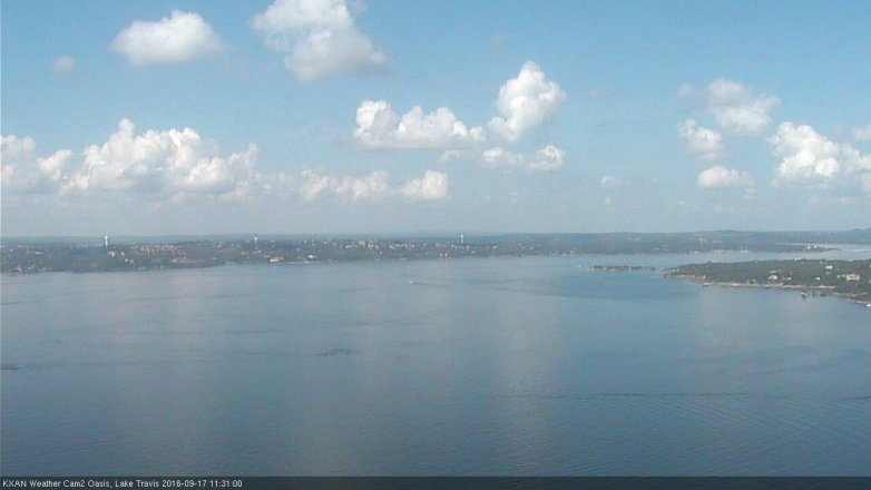 Lake Travis webcam, September 17, 2016 10:45 AM CT