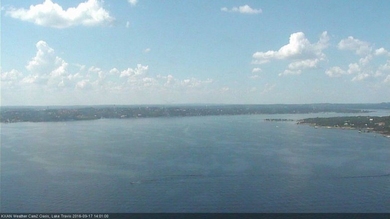 Lake Travis webcam, September 17, 2016 1:30 PM CT