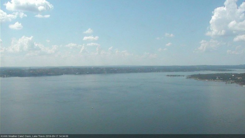 Lake Travis webcam, September 17, 2016 1:55 PM CT